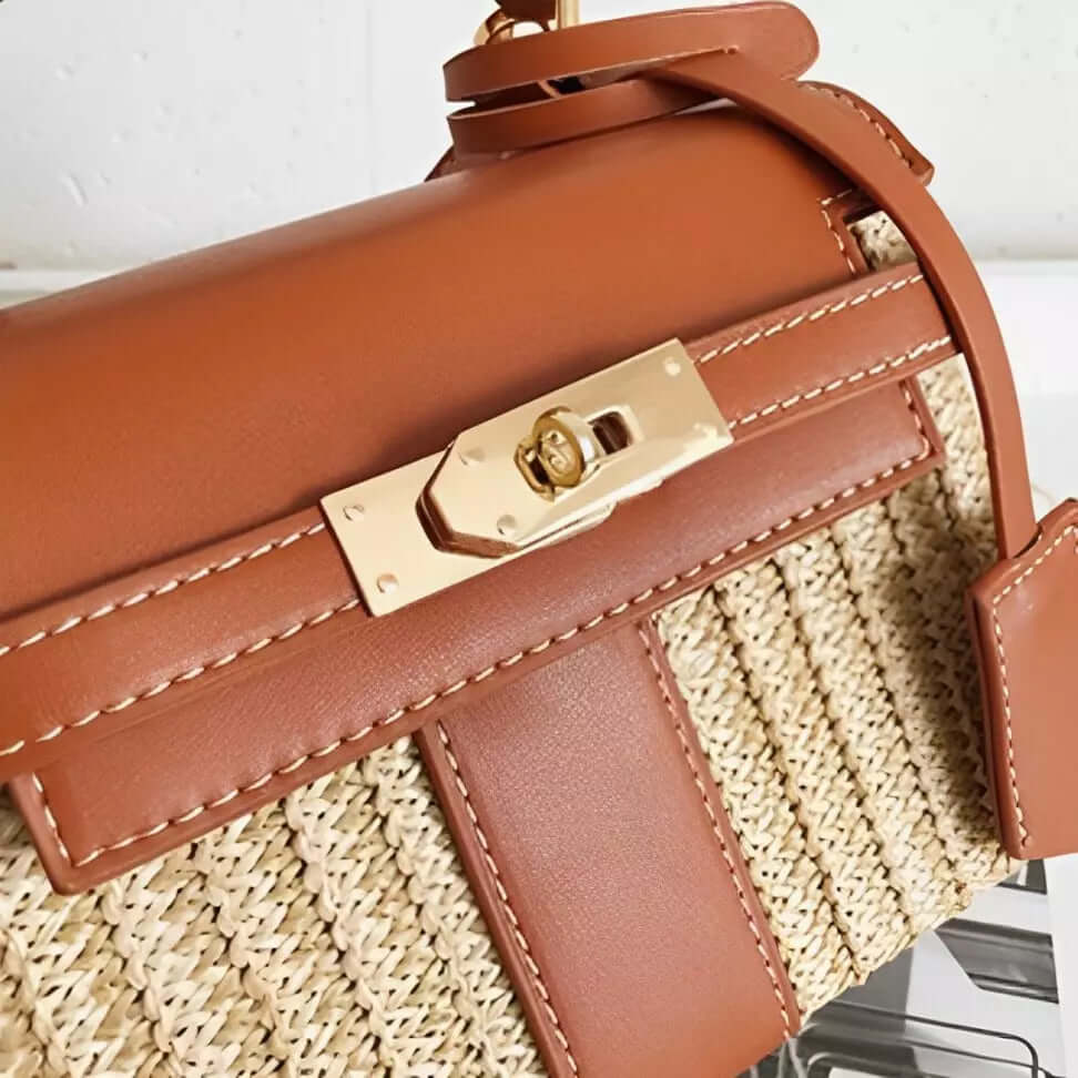 Bolsa De Ombro Caixa Palha
