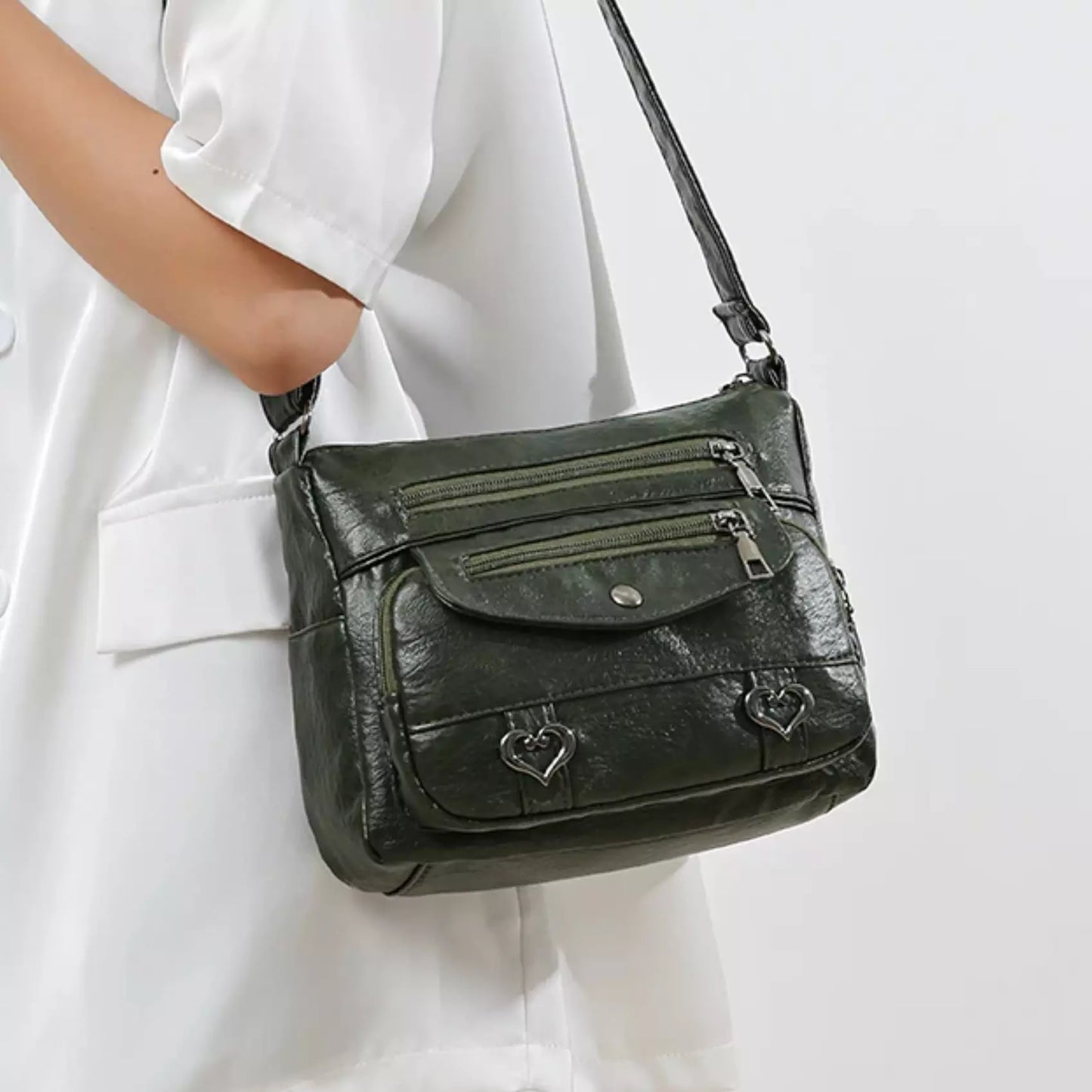 Bolsa Mensageiro Em Couro Vegano Lara
