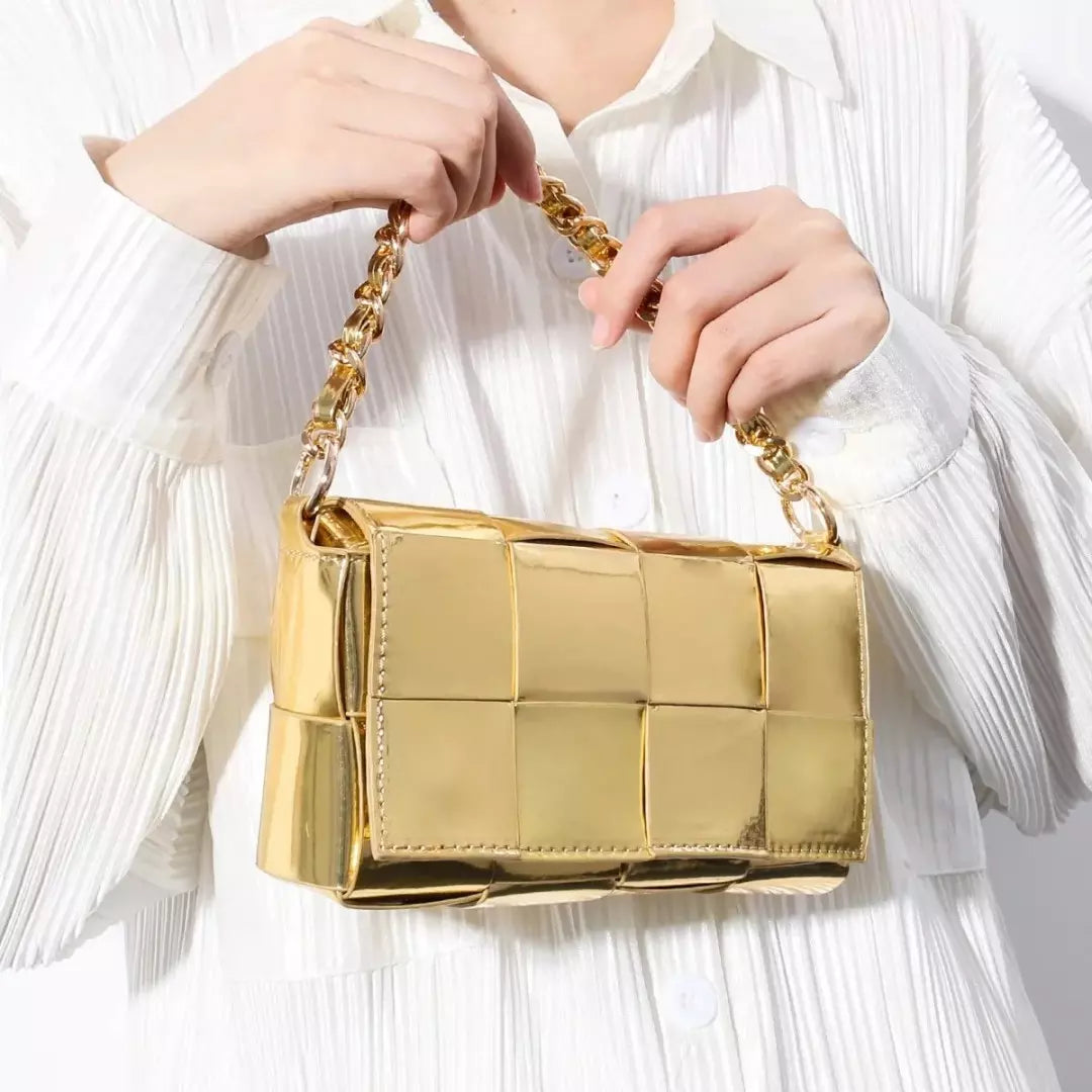 Bolsa Transversal Dourada Crys